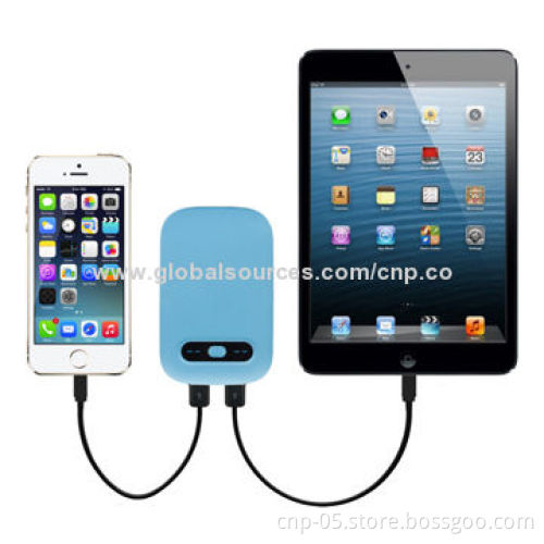 Dual-output Power Bank with Flashlight, 6,600mAh Capacity, Compatible with Tablets and Smartphones